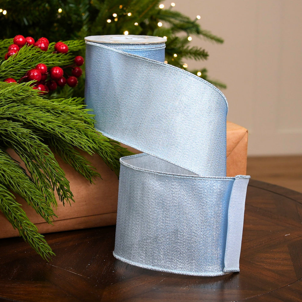 4" X 10YD Blue Metallic Ribbon
