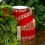 4" X 5YD Gold Beaded Ribbon With Gold Trim