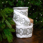 4" X 5YD White Embroidery Velvet Ribbon