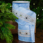 4" X 5YD Blue Velvet Ribbon With Pearls & Jewels