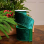 4" X 10YD Green Velvet Ribbon