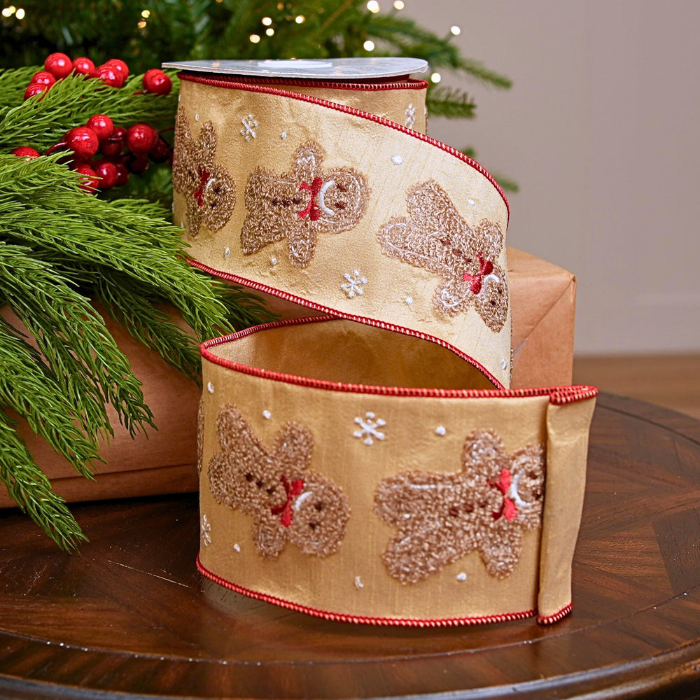 4" X 10YD Gingerbread Ribbon