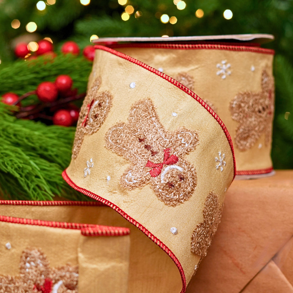 4" X 10YD Gingerbread Ribbon