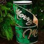 4" X 10YD Green Velvet 'Merry Christmas' Ribbon