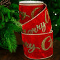 4" X 10YD Red Velvet 'Merry Christmas' Ribbon