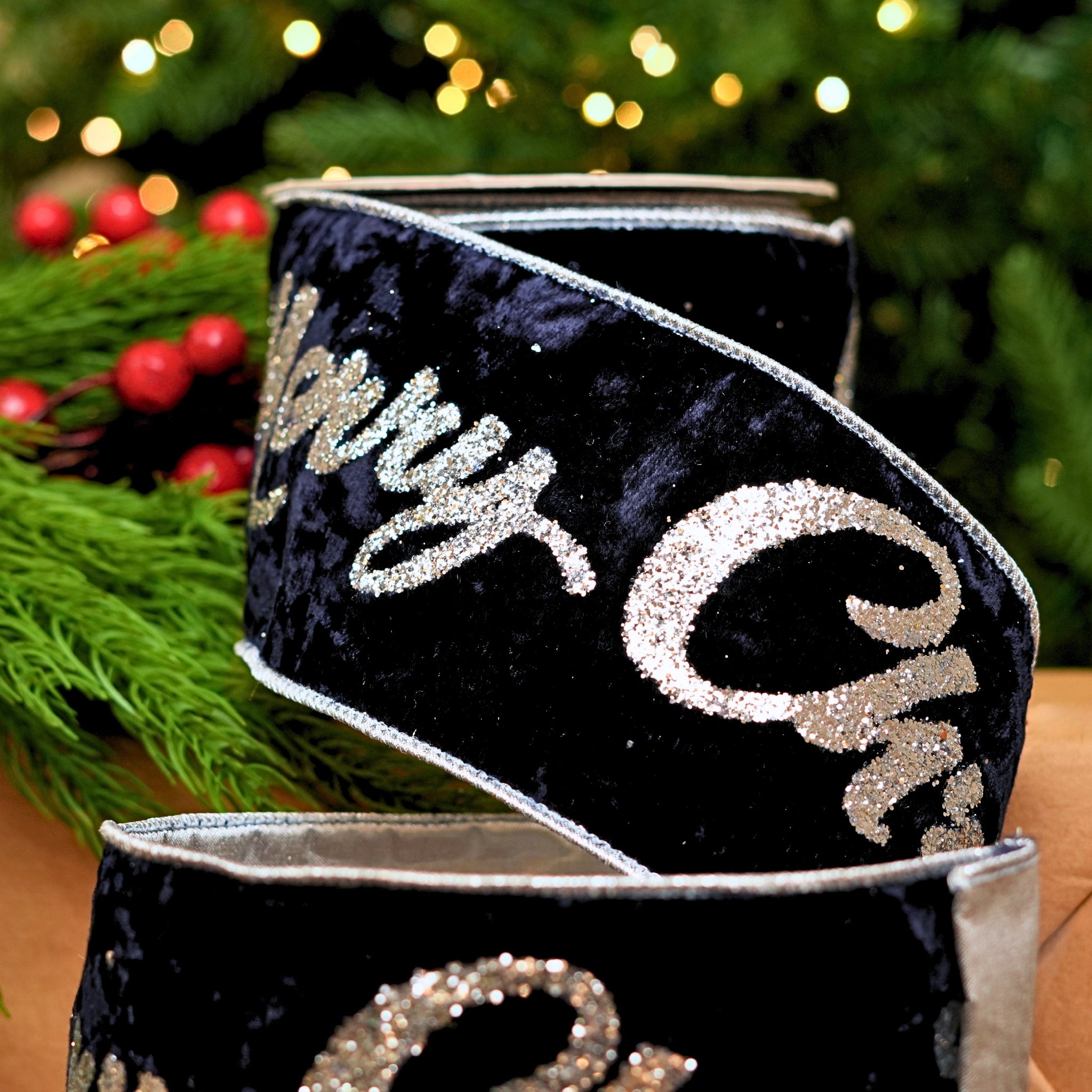 4" X 10YD Merry Christmas Ribbon