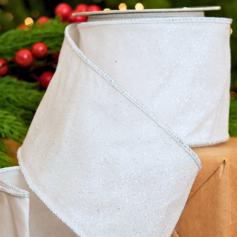 4" X 10YD White Taffeta Ribbon