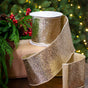 4" X 10YD Silver Glitter Ribbon