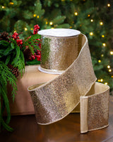 4" X 10YD Silver Glitter Ribbon