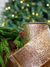 4" X 10YD Silver Glitter Ribbon