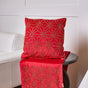 18" X 18" Red & Gold Beaded Pillow