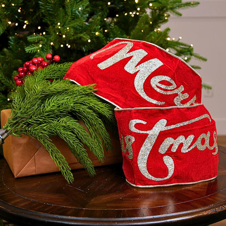 6" X 3YD Merry Christmas Ribbon