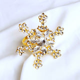 Clear, Gold Jewel Napkin Ring