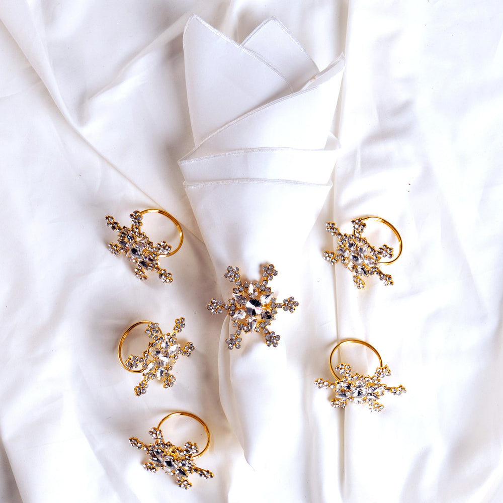 Clear, Gold Jewel Napkin Ring