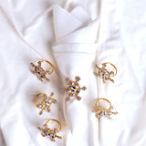 Clear, Gold Jewel Napkin Ring