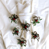 Holly Candy Cane Napkin Ring