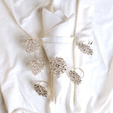 Clear, Silver Jeweled Napkin Ring