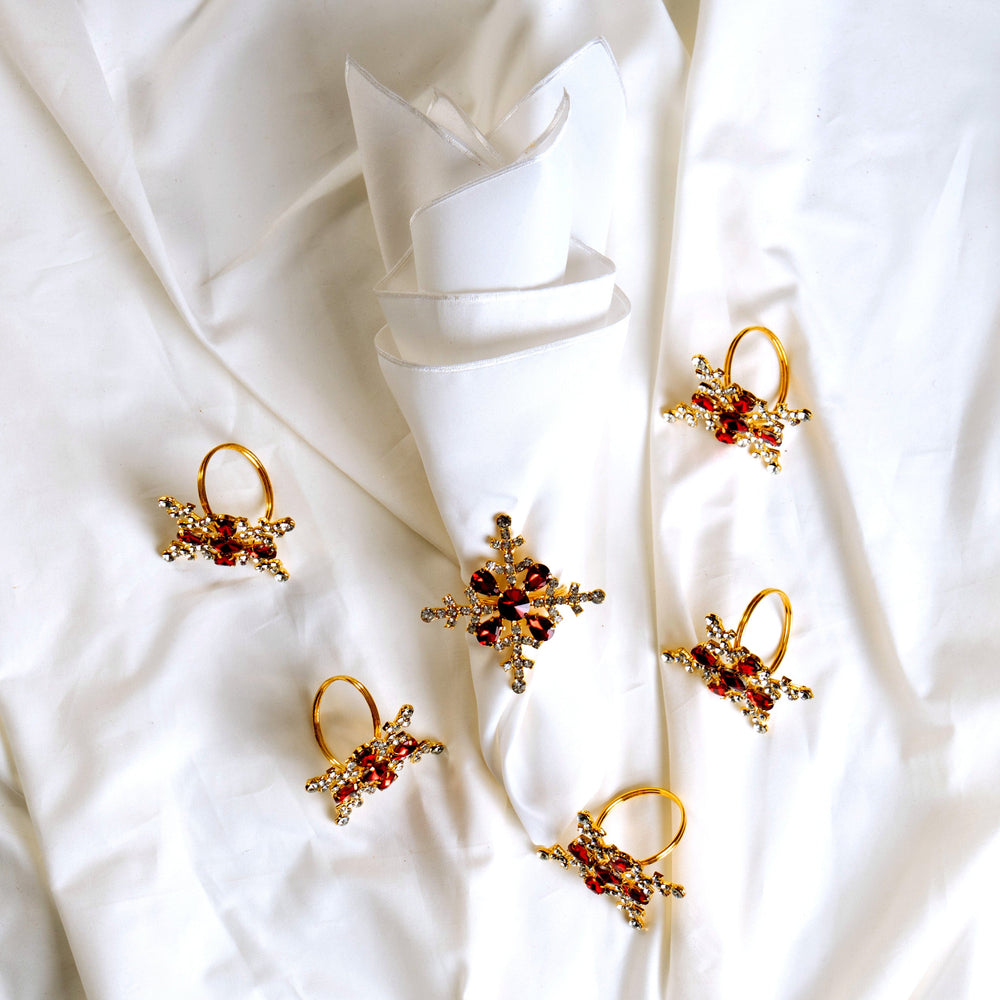Red & Gold Snowflake Napkin Ring