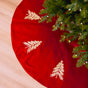 48" Red Tree Skirt With Gold Embroidery