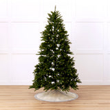 48" White Tree Skirt With Silver Edge