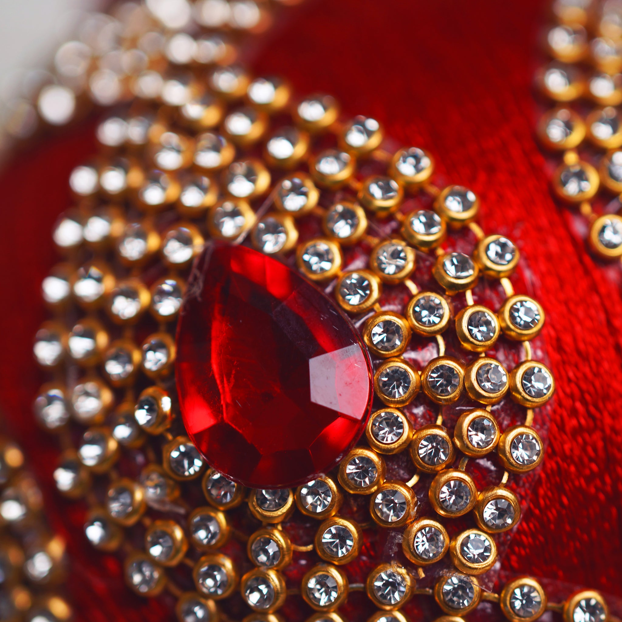 4" Red Jeweled Ball Ornament