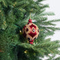 4" Burgundy Jeweled Ball Ornament