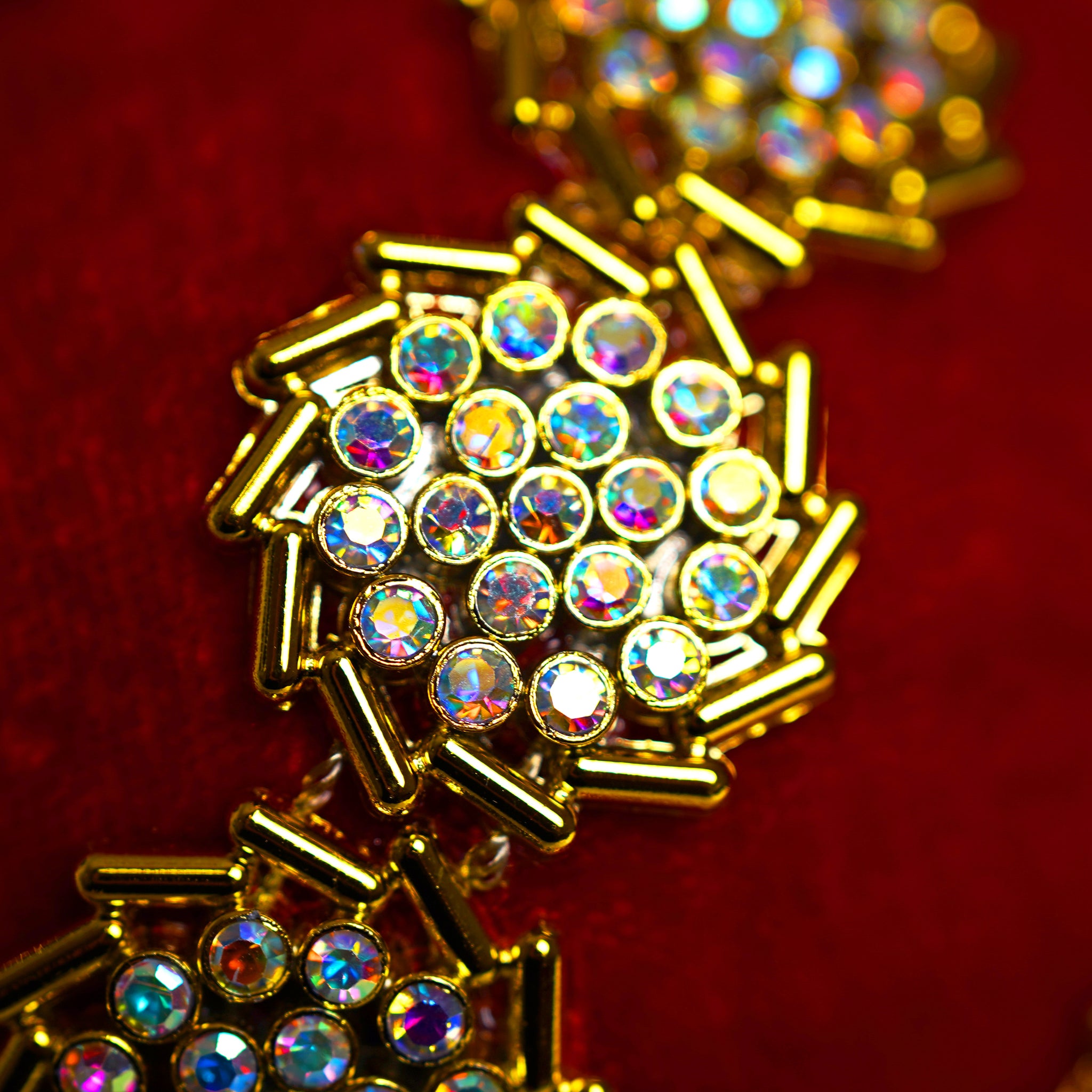 4" Red Gold Embellished Ball Ornament