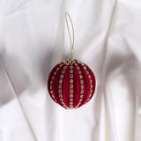 4" Red Multi Pumpkin Ball Ornament