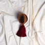 4" Burgundy Velvet Tassle Jeweled Ball Ornament