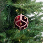 4" Burgundy Jeweled Ball Ornament with Diamond Accents