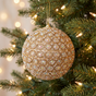 4" Gold Crystal Beaded Ball Ornament