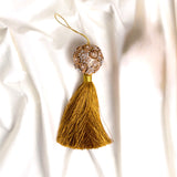 2" Gold Pearl Ball Ornament with Tassel