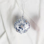 4" White Jeweled Floral Ball Ornament