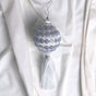 4" White Silver Ball Tassel Ornament