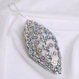 6" Silver Beaded Drop Ornament