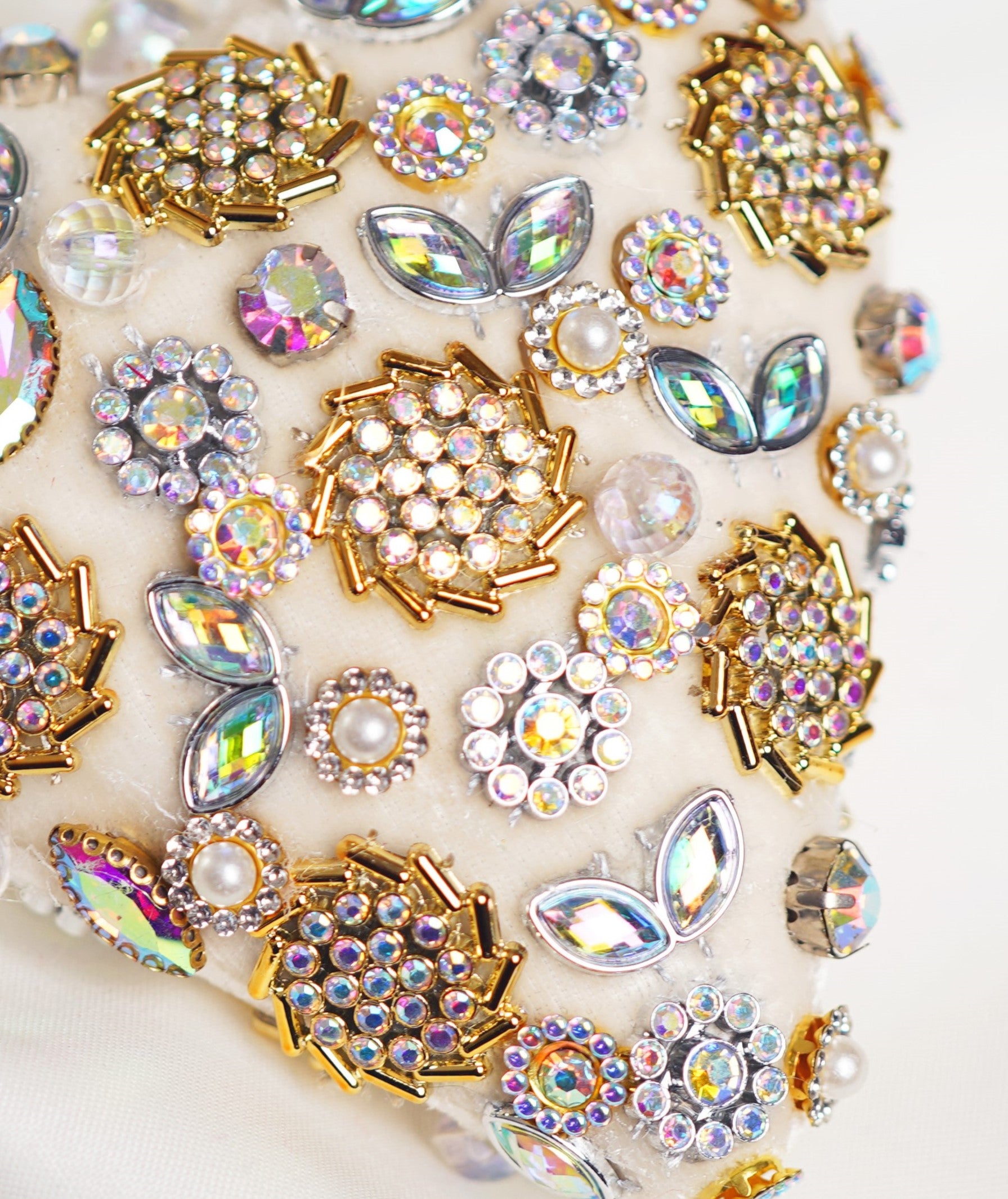 4" Ivory Jeweled Heart Ornament