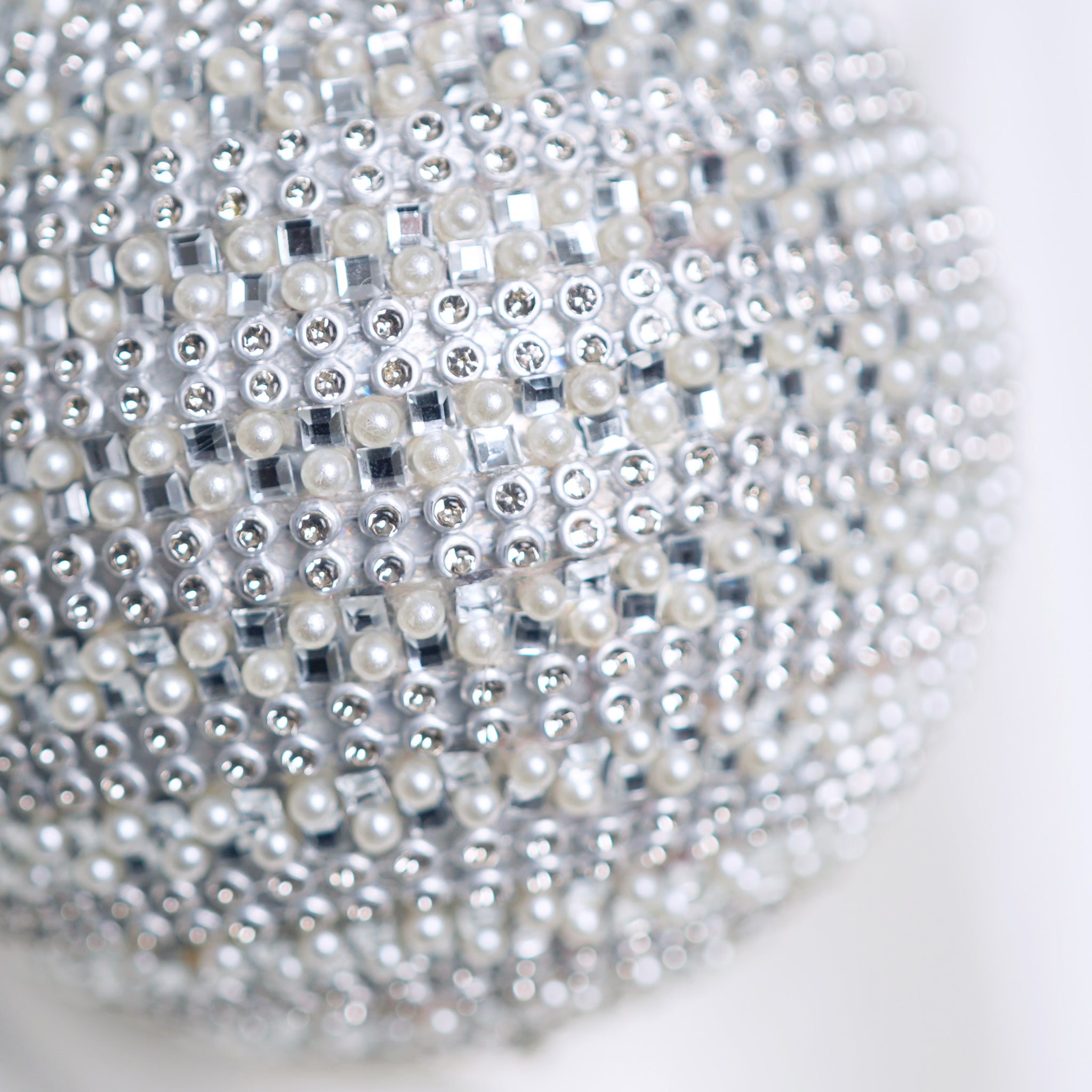 4" Ivory Snowy Pearl Ball Ornament