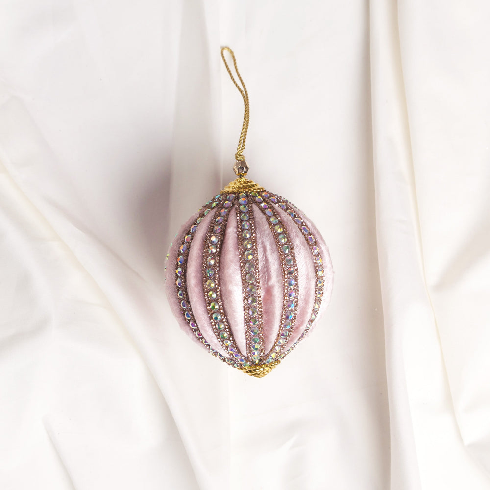 4" Pink Jeweled Ball Ornament