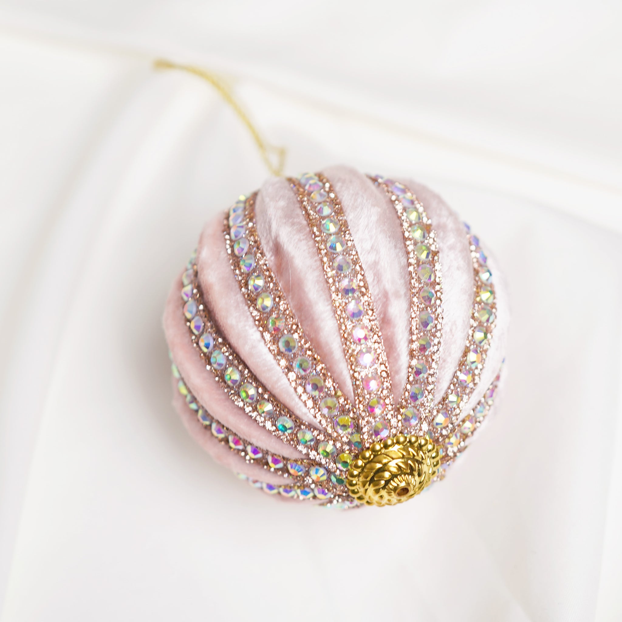 4" Pink Jeweled Ball Ornament