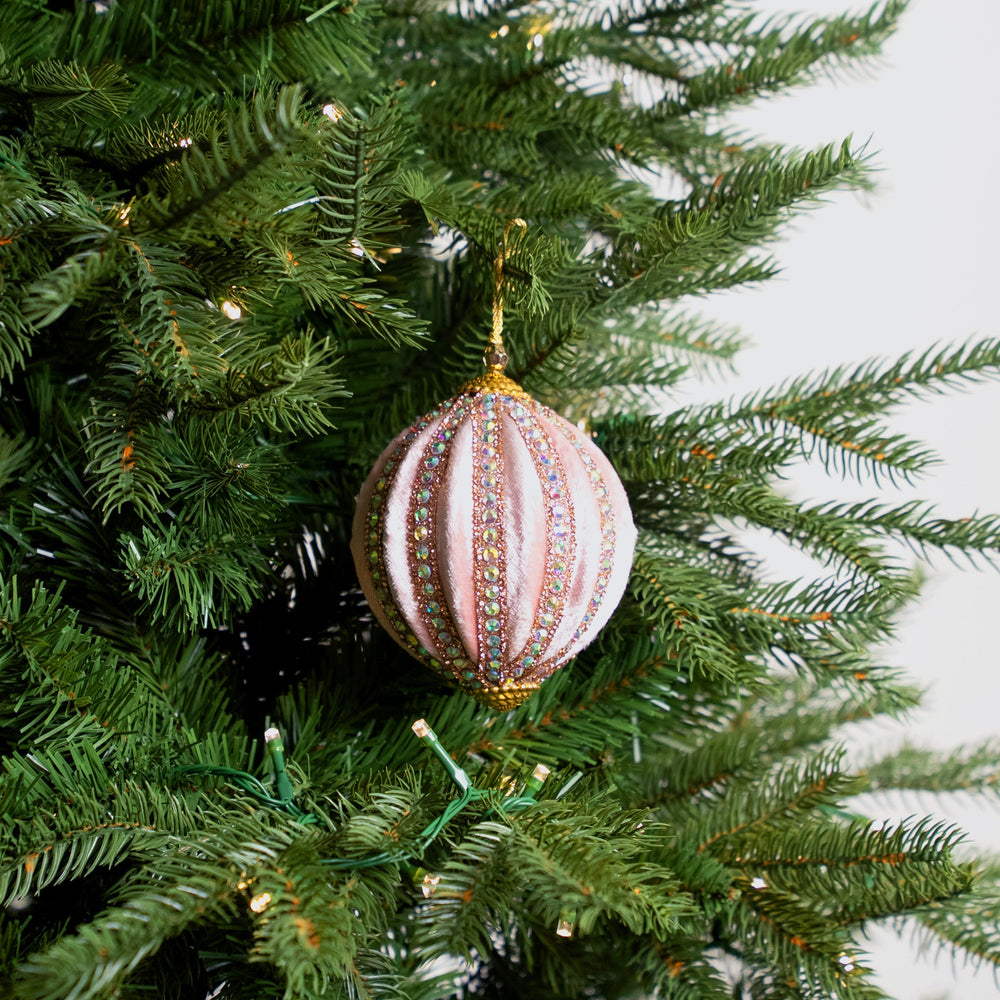 4" Pink Jeweled Ball Ornament