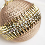 4" Brown Gold Jeweled Ball Ornament