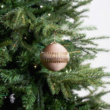 4" Brown Gold Jeweled Ball Ornament