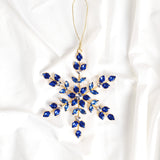 6" Blue Jewel Snowflake Ornament