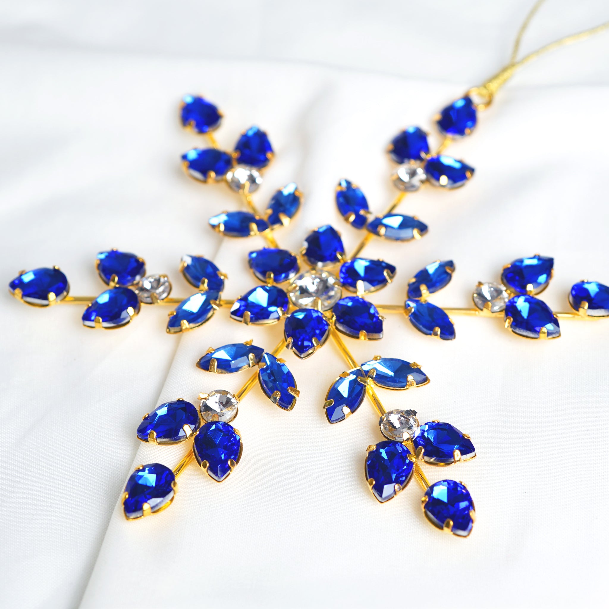 6" Blue Jewel Snowflake Ornament
