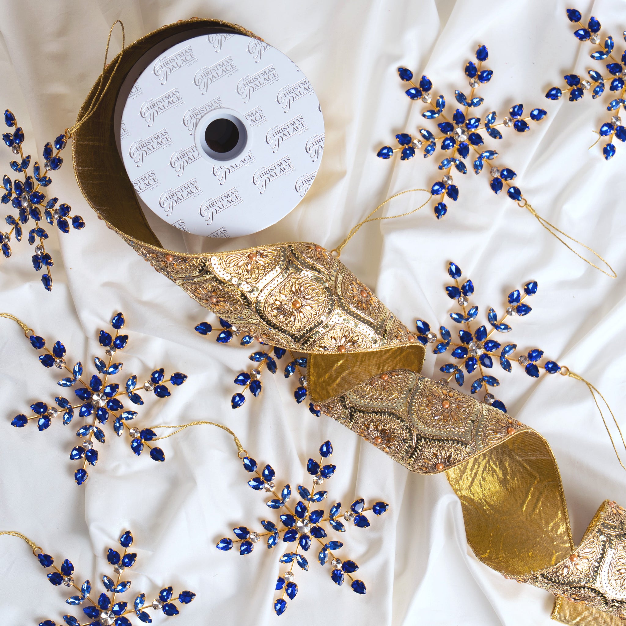 6" Blue Jewel Snowflake Ornament