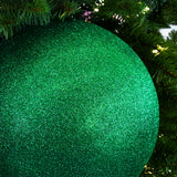 10" Green Glitter Shatterproof Ball Ornament