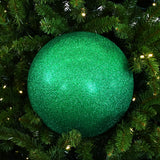 10" Green Glitter Shatterproof Ball Ornament