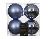 4" Shiny & Matte Shatterproof Ball Ornament Pack Of 4