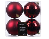 4" Shiny & Matte Shatterproof Ball Ornament Pack Of 4