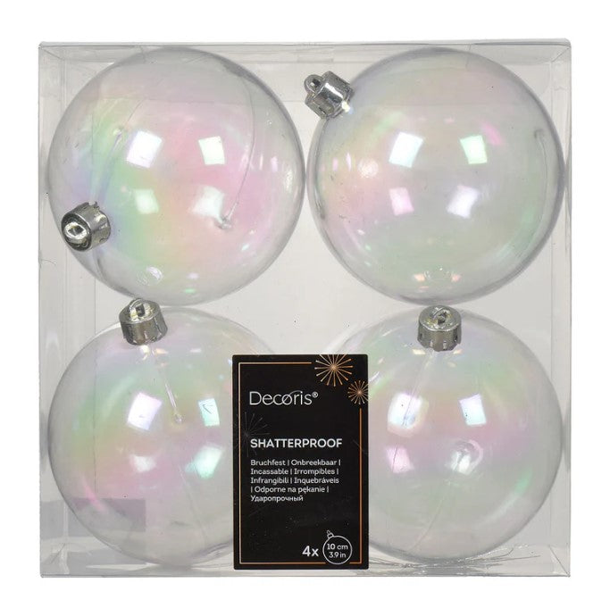 4" Shiny & Matte Shatterproof Ball Ornament Pack Of 4